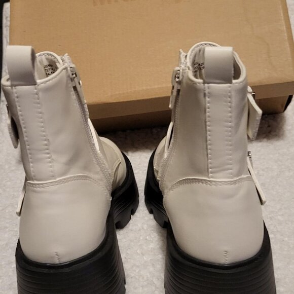 "STEVE MADDEN" LITTLE GIRL PEARL WHITE 2-BUCKLE ZIP BOOTS - SIZE 13 [NWOT] - Picture 4 of 8